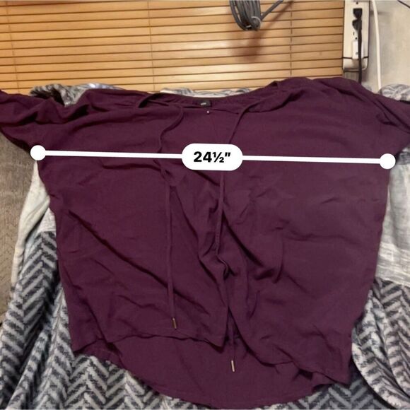 Ellos Maroon Tie Neck Blouse Size 1X - Picture 6 of 6